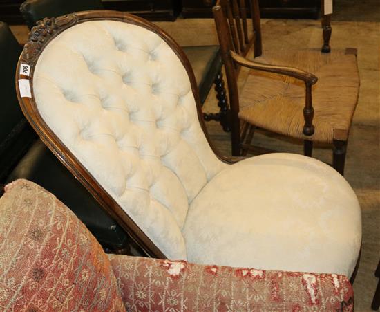 Victorian showwood ladies chair